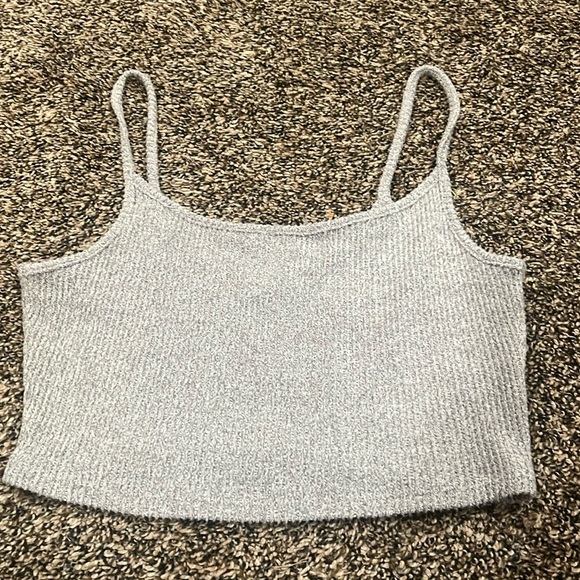 Garage fuzzy gray half top nwt but the tag fell off still has the plastic part - Picture 1 of 3